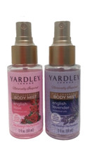  Lot 2  Yardley London Body Mist English Rose  English Lavender 2 Oz Ea NEW