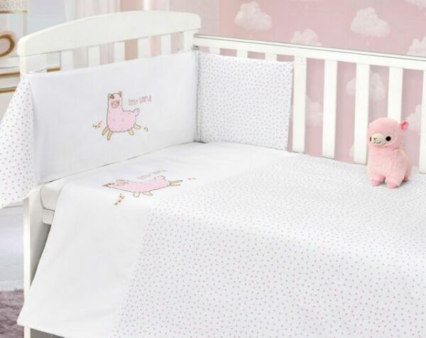 100% Cotton 2pce Baby Bale Bedding Set Cot Bumper & Cot Quilt Unicorn Bunny Owl