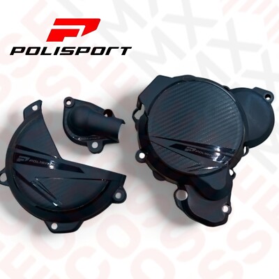 GASGAS EC250 EC300 POLISPORT MOTORDECKEL KUPPLUNG & ZÜNDUNG SCHWARZ 2024-2025