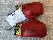 Muhammad Ali Joe Frazier Autographed EVERLAST Boxing Gloves Matching Pair COA!
