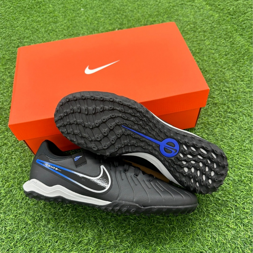 Nike Tiempo Legend 10 Academy TF Black Blue Mens Turf Soccer Shoes