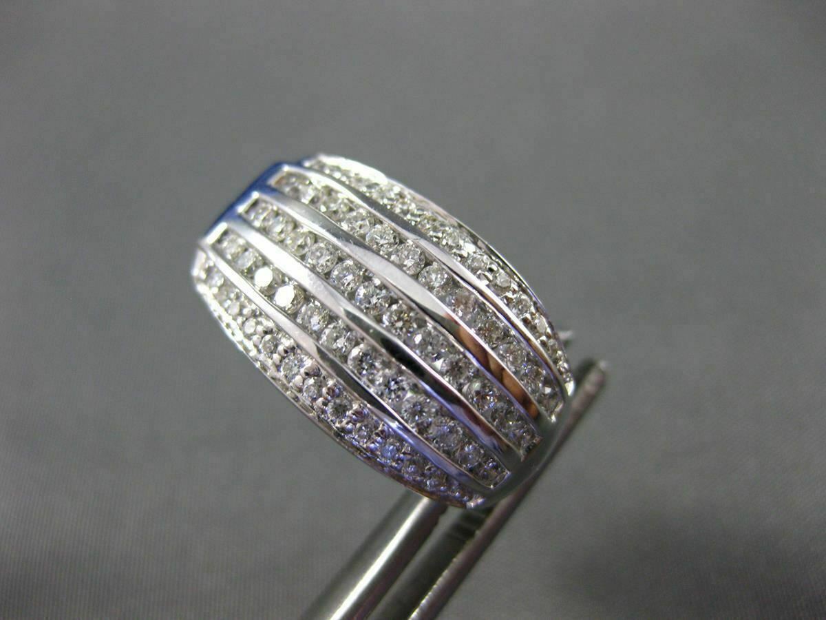ORECCHINI ESTATE GRANDI 1 62 CT DIAMANTE ORO BIANCO 18KT MULTI FILA CANALE CLIP ON