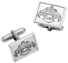 Cufflinks Sterling Silver Square Engraved Abstract Scottish Thistle