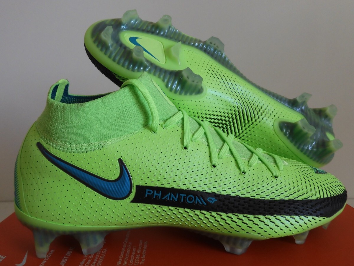 Nike Phantom Gt Elite Df Fg Lime Glow Green-Aquamarine Blue Sz 7