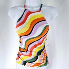Anne Cole Women's Multicolor High Neck Strappy Back Tankini Top Size X-Small