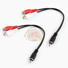 2pcs 6" RCA Male Plug to 2 Female RCA Jack Adapter Audio Y Cable