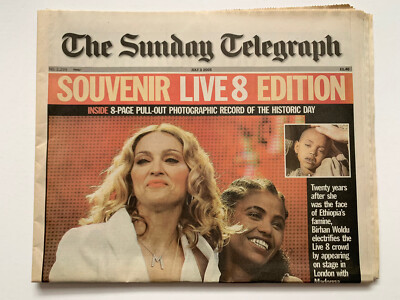 MADONNA LIVE 8 (LIVE AID) UK SUNDAY TELEGRAPH ZEITUNG JULI 2005