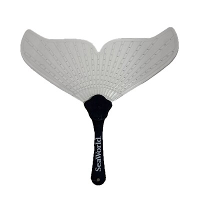 Seaworld Whale Tail Light Up Hand Fan Brand New Hand Held Push Button Clear Fan