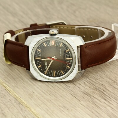 Wostok vostok square window USSR Soviet mechanical wristwatch cal. 2214 Export