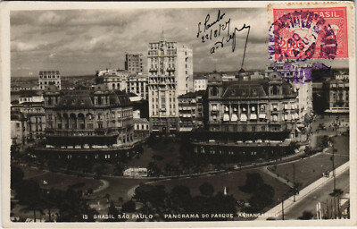 PC BRASILIEN, SAO PAULO, PANORAMA DO PARQUE, Vintage ECHTFOTO Postkarte (b36350)
