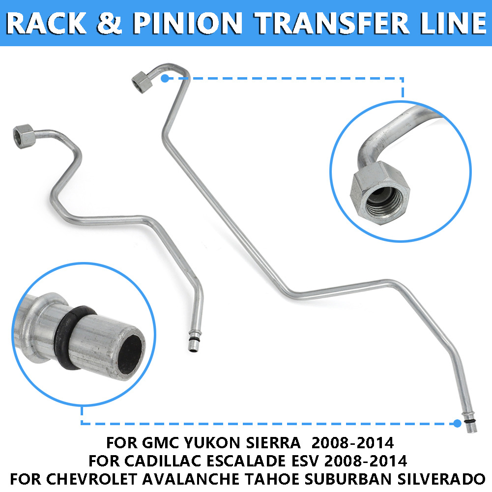 Rack &amp; Pinion Transfer Line Hard Hydraulic Lines For 08-14 Yukon 