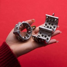 Male CBT Spike Clamp Penis Cock Ring Chastity Cage Lock Device Ball Stretcher SM