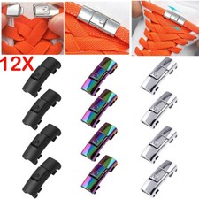 12Pcs Lazy Shoelace Buckle No Tie Lock Shoe Laces Clasps Fixed Artifact New