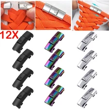 12Pcs Lazy Shoelace Buckle No Tie Lock Shoe Laces Clasps Fixed Artifact New