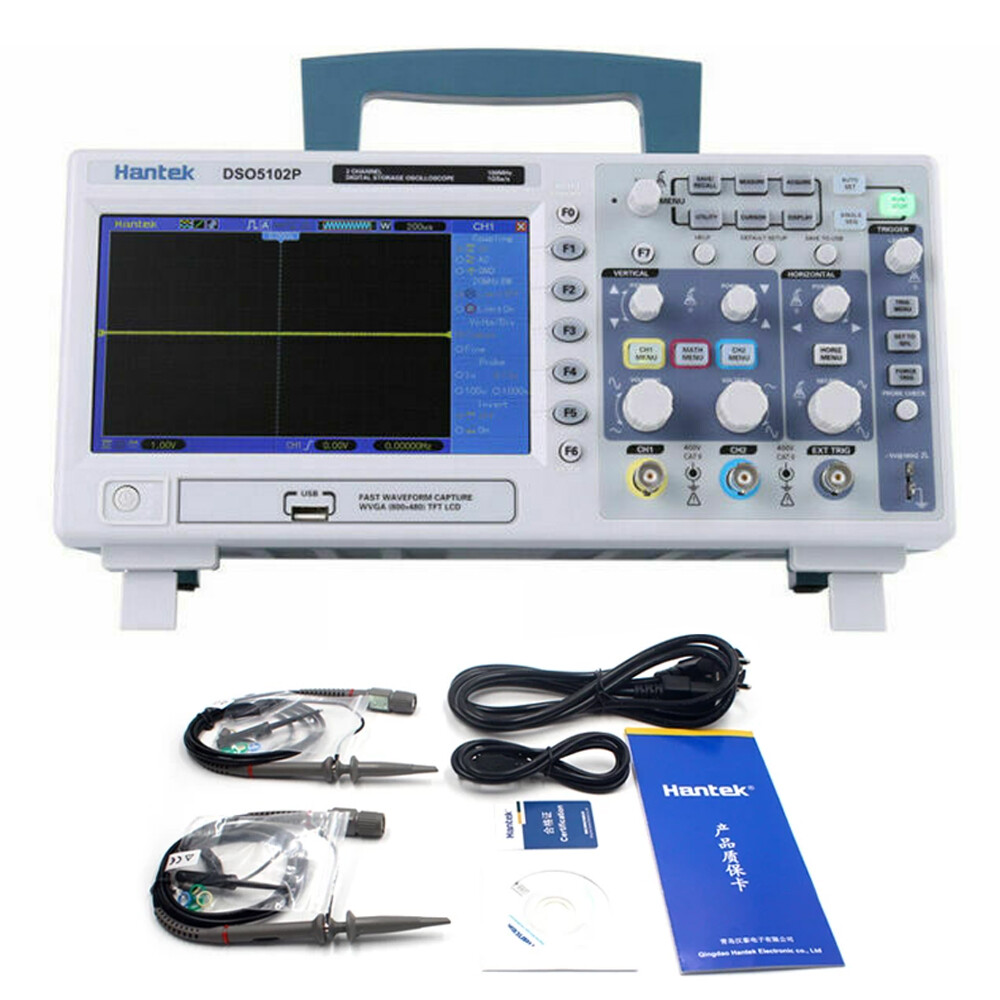 Hantek DSO5102P 7'' TFT USB Digital Oscilloscope 2 Channel 100MHz