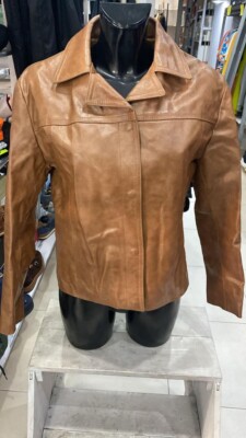 BATA Jacke Aus Echtem Leder Gebraucht Damen Marron Größe 44 XXE61L