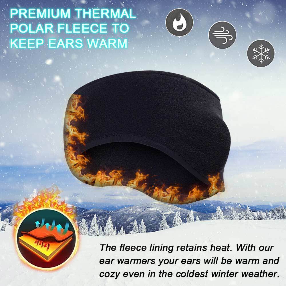 Unisex Soft Fleece Running Headband Winter Warmer Ear Muff Ski