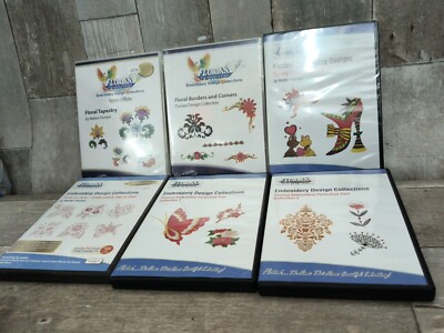 Lot of 6 Floriani embroidery CDs Floral/Spring Themed 3 New 3 Used
