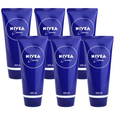 Nivea Creme 6 x 100 ml Tube Feuchtigkeitscreme für jeden Hauttyp Set