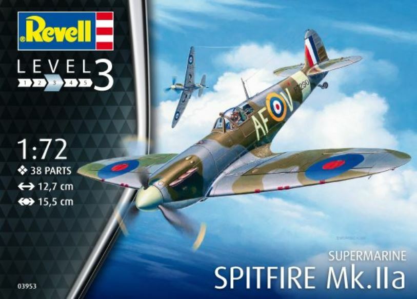 REVELL 03953. Supermarine Spitfire Mk IIA. 1/72 scale Plastic Kit