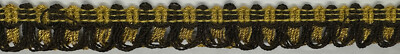 1'' Brown and Gold Loop Fringe Fabric Trim 9 Yards Trimming