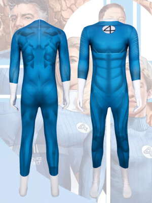 Cosplay Fantastic Four Jumpsuits Superhero Adult Kids Bodysuit Halloween Kostüm