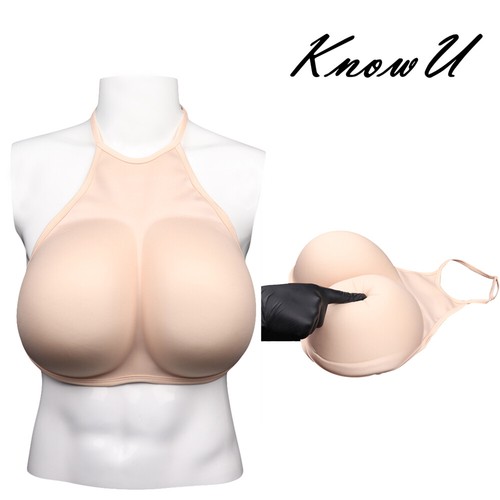 Hanging Neck Breast Augmentation Pad Sponge Solid Fake boobs Underwear Cosplay - Picture 1 of 12