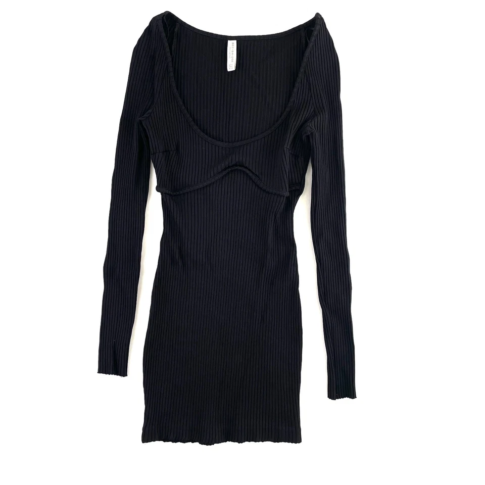 Bec & Bridge Della Vita Mini Dress Womens Size 10 Black Scoop Neck Long Sleeve - image 2 of 4