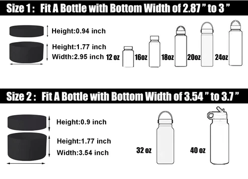 Silicone Double Protective Bottle Boot/Bottle Sleeve for Hydro Flask 12 to 40oz - Picture 3 of 46
