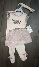 NWT 4 Piece Girls Outfit / Bodysuit, Pants, Skirt  Headband
