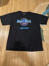 VINTAGE Hard Rock Cafe CHICAGO T-Shirt MADE IN USA Extra Large L Single Stitch