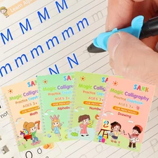 Magic Grooved Writing Practice Books, Reusable Grooved Handwriting Practice for