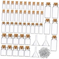 Sherli 45 Pcs Mini Tiny Glass Jars Small Bottles with Cork Stoppers Spell Jars