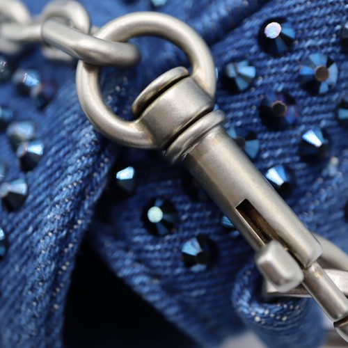 MARC JACOBS Crystal Denim Shoulder Bag 2S5HSH018H03 Blue Women's #KNB1956 - Picture 10 of 12