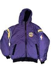 Vintage Lakers Pro Player Reversible Jacket Youth Large Fits 12-14 Multicolor