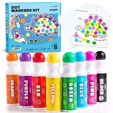 Jar Melo Washable Dot Markers for Toddlers, 8 Colors Dot Paints with 120 PDF ...