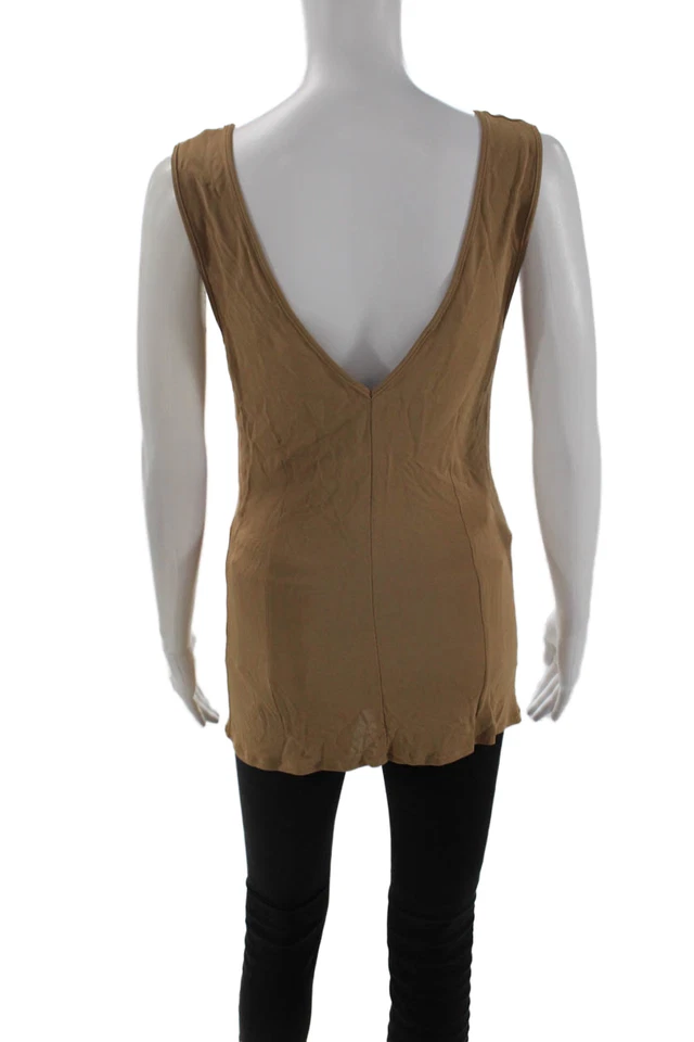 Túnica sin mangas marrón sin mangas cuello en V Valentino Miss V para mujer talla 10 Foto 3 de 4