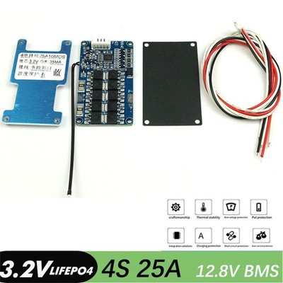 4S 25A 12.8V With Balance LiFePo4 Battery BMS Protection PCB Board Equalizer