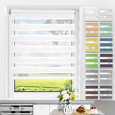 Doppelrollo Fensterrollo Klemmfix innenmaß Lichtdurchlässig Sichtschutz weiß