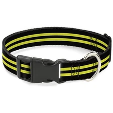 Plastic Clip Collar Stripe Black/Yellow NARROW-Small 7-8.5"