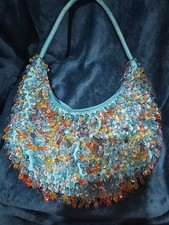 Crystal Beaded Dressy Purse Covered In Crystal Beads And Sequins/Gorgeous 