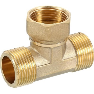 Brass T-Piece Pipe Fitting 3/4 Inch NPT Male Female 3-Way T-Connector Rohr