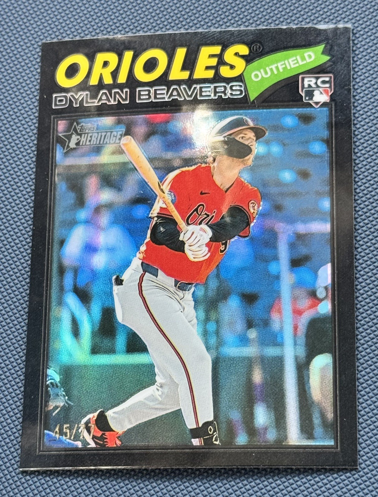 2026 Topps Heritage Dylan Beavers (RC) Black Chrome /77 #48 Orioles