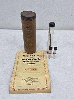 ANTIQUE FURST McNESS VANILLA BEAN DEMONSTRATING KIT SALESMAN SAMPLE VINTAGE