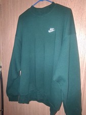 Vintage 1980s Nike sweatshirt pine green made in USA, swoosh