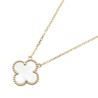Van Cleef & Arpels Vintage Alhambra Mother of Pearl Necklace Pendant 18KYG Women