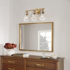 Farmhouse Cone Type Glass Vanity Lighting Modern with Clear Glass Shade