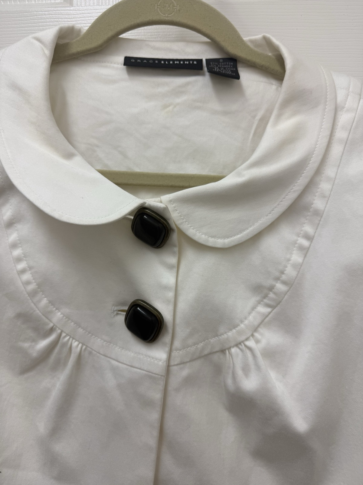 Grace Elements White Button Jacket - Size 8 - image 2