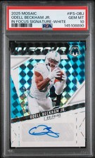 2025 Panini Mosaic In Focus #4 Odell Beckham Jr. White /25 AUTO PSA 10 GEM POP 3