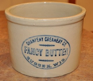 RED WING STONEWARE ADVERTISING BUTTER CROCK SUSSEX WI WIS WISCONSIN